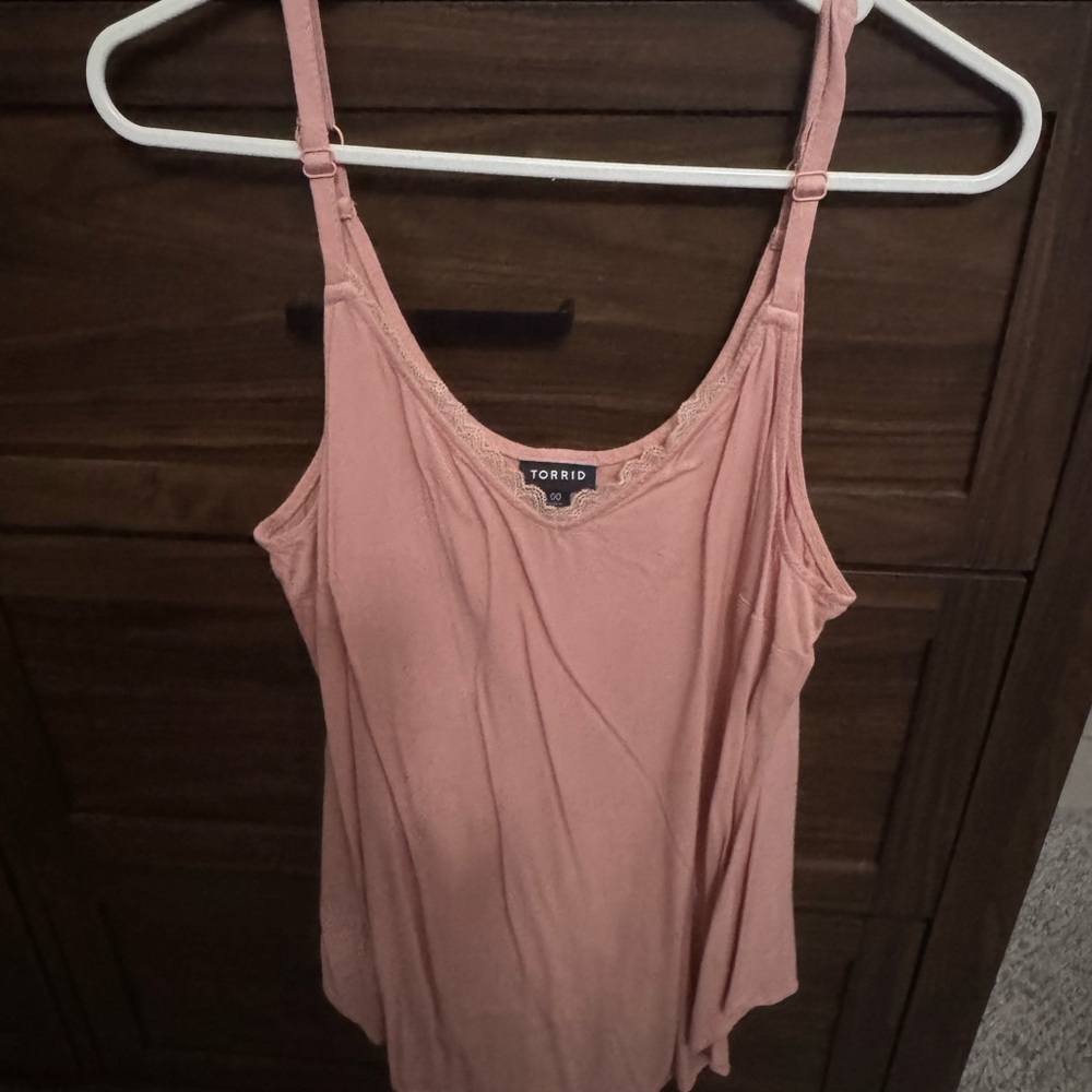 Torrid Peach Sleeveless Tie Front Camisole